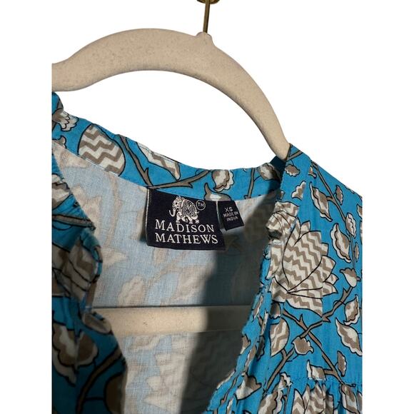 Madison Matthews Blue Folly Midi Dress Sz. XS - Picture 3 of 5